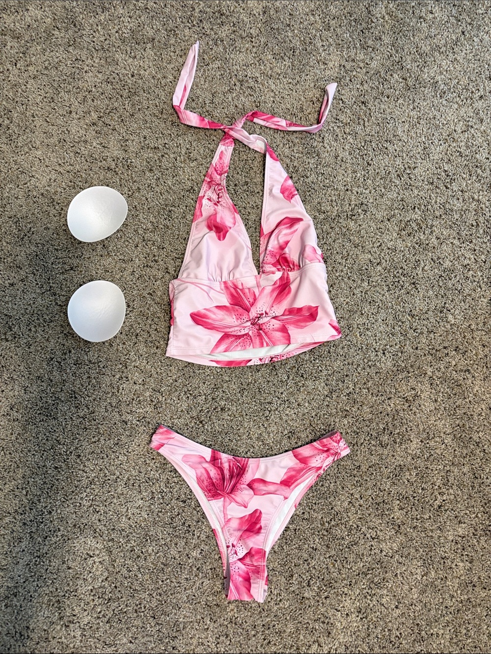 🌸🌺 Pink hibiscus flower Tankini halter swimsuit 🌸🌺